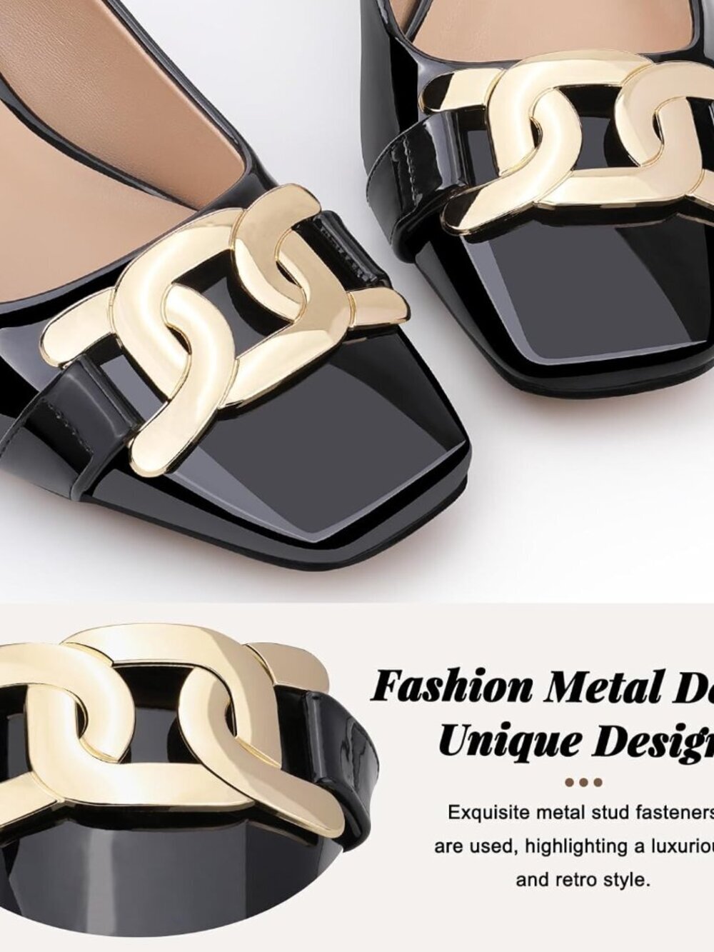 Women's Closed Heel Pumps Fashion Metal Slip On Stiletto Wedding Party - Picture 5 of 6